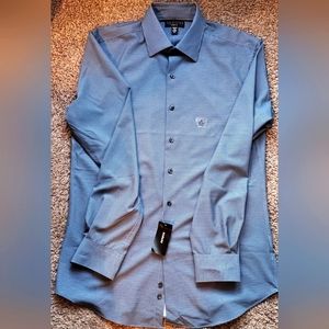 ALFANI Men Dress Shirt, Size M, Navy Blue